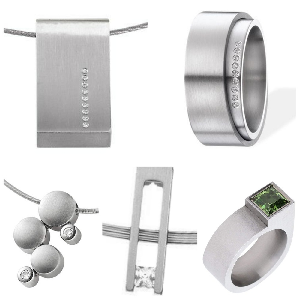 Contemporary Diamond & SS Pendant By Xen